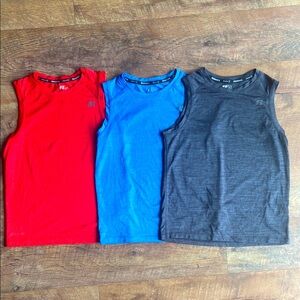Boys' Athletic Tank Top Set - Red, Blue, and Gray